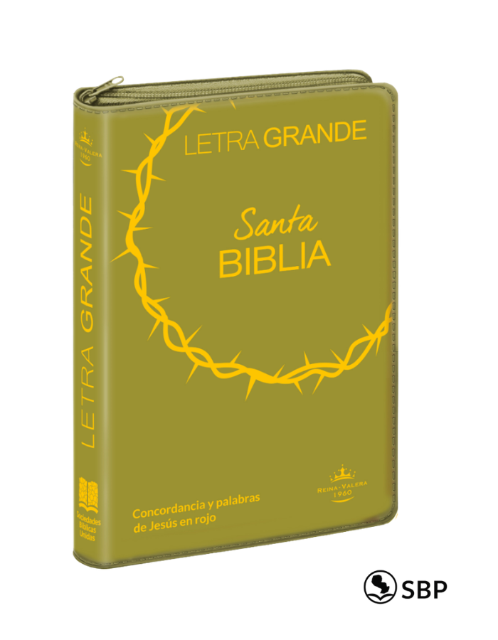 Santa Biblia Verde Letra Grande con Cierre