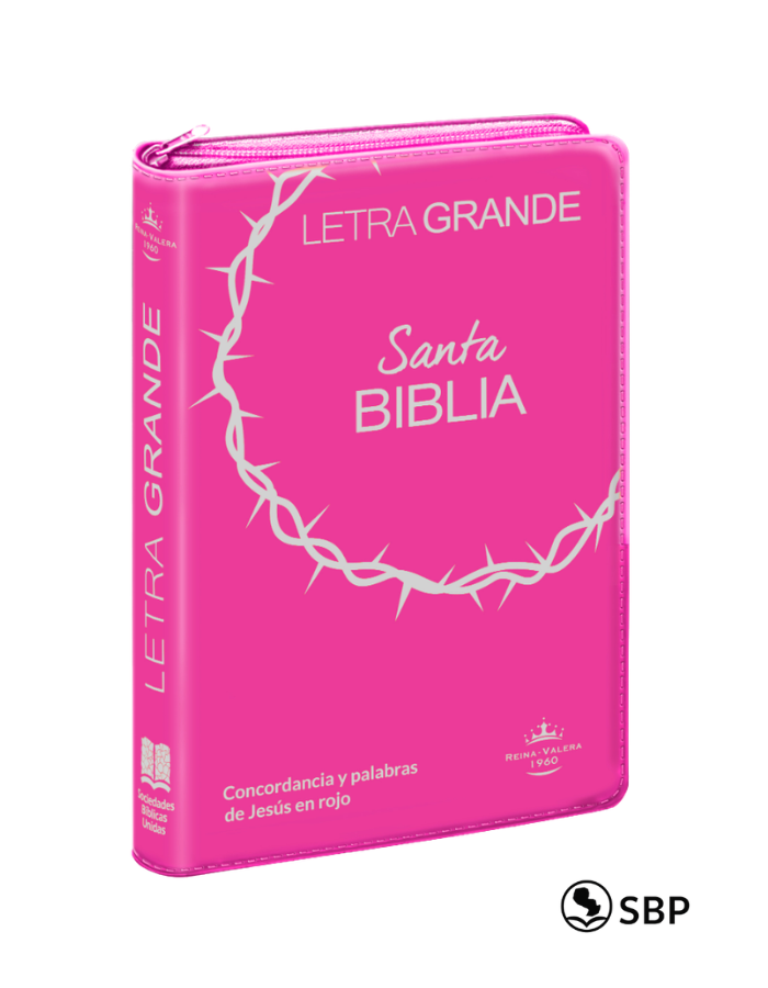 Santa Biblia Rosa Letra Grande con Cierre