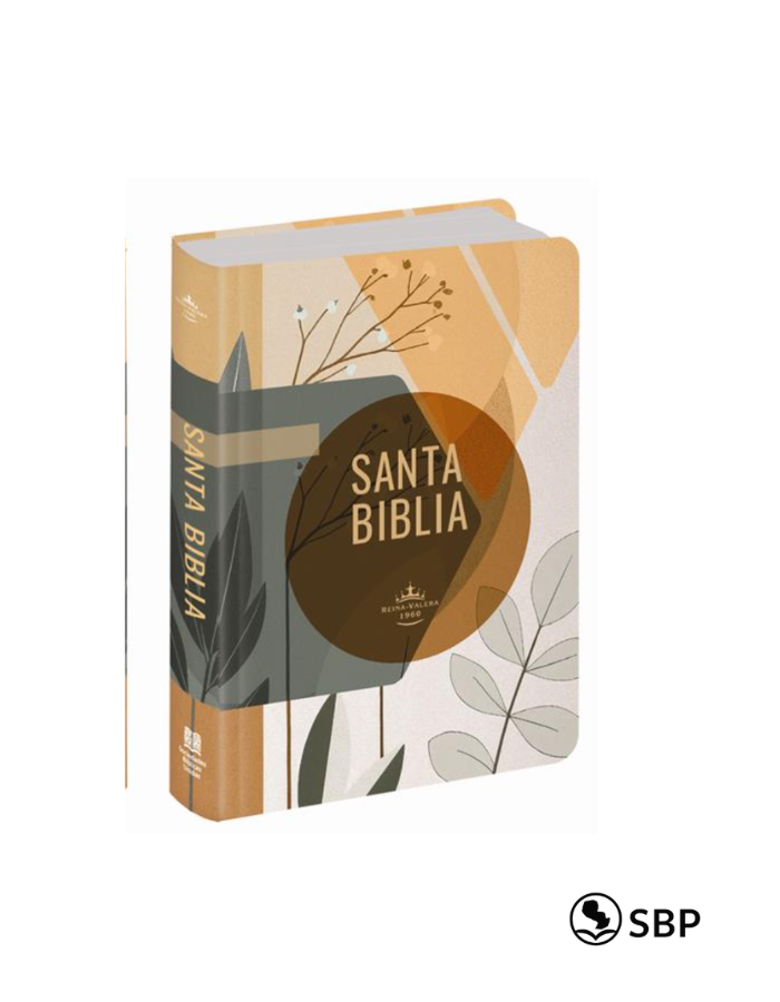 Santa Biblia Reina-Valera 1960 – Tapa Dura | Diseño en Tonos Beige y Verde