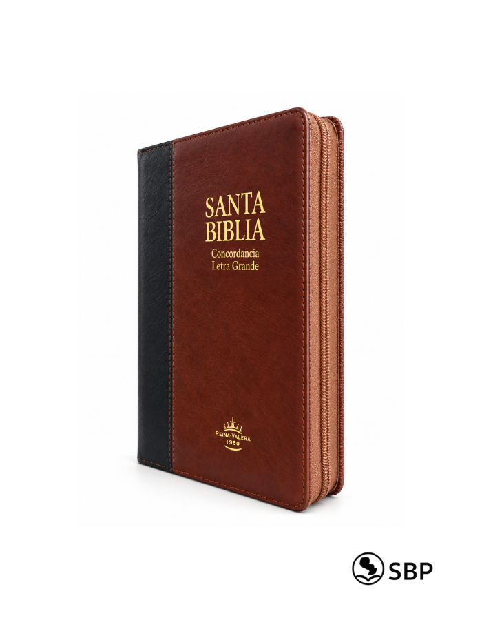 Santa Biblia Reina-Valera 1960 – Letra Grande con Concordancia y Cierre | Marrón y Negro