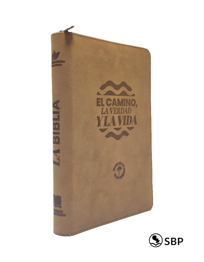 Biblia con cierre color marrón – TLA