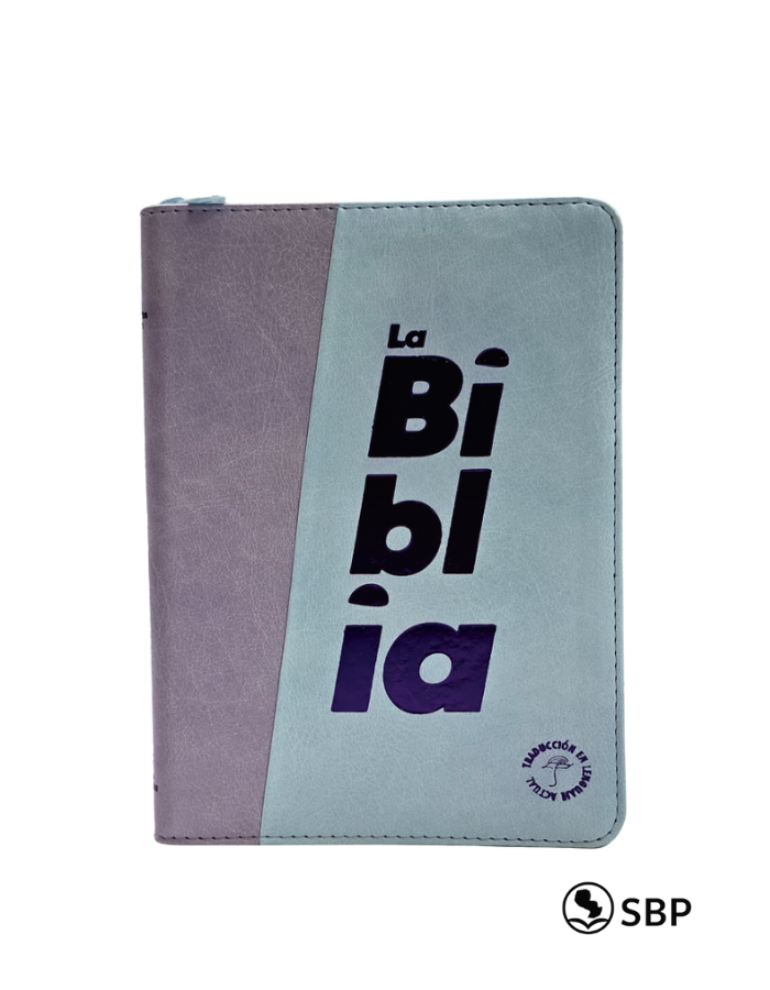 Biblia TLA con cierre - Lila y celeste