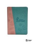 Biblia TLA con cierre – rosa y celeste