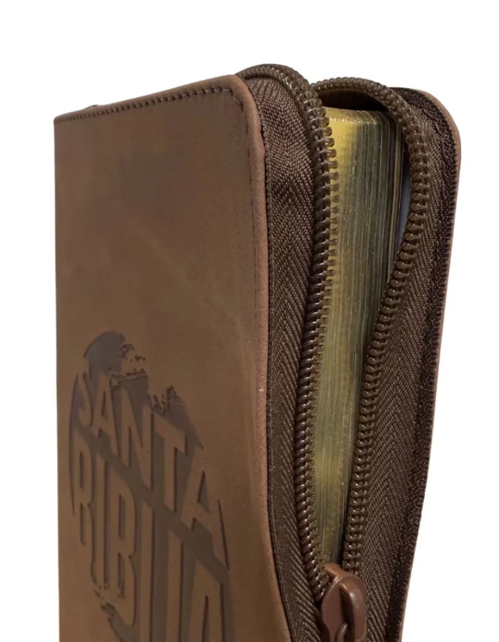 Biblia Reina Valera 1960 con cierre – Letra grande, marrón